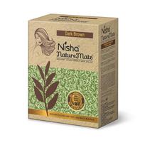 Nisha Nature Mate Henna Powder Hair Colour Dark Brown 60g  X Pack of 2 Ammonia-Free Herbal Dye