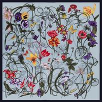 130*130cm 100% tvilo šilko kvadratinė skara prabangi moteriška gėlių rašto paplūdimio skara bandana apvyniojimai Femme Fourlard Echarpes Stoles