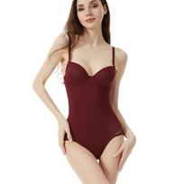 Explosive Style Body Shaping One-Piece Suit with Bra Support - Tummy Control Deep V Design L bordinė