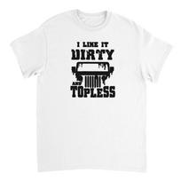 Dirty and Topless Off Road T-Shirt - Durable Heavyweight Cotton S įvairiaspalvis