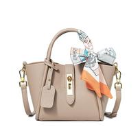 Vegetable basket bag Cowhide commuter shoulder messenger bag Versatile large capacity niche high-end female office worker handbag