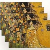 Gustav Klimt Art Print Linen Place Mats Set Of 4 Elegant Table Mats For Dining Decor 4PCS