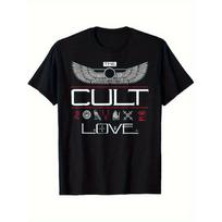 Men'S The Cult Love Graphic T-Shirt - Vintage Band Inspired Retro Design with Bold White & Red Print, Oversized Casual Fit Short Sleeve Round Neck S juoda