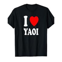 Men'S & Women'S Yaoi Manga Graphic T-Shirt - I Heart (Love) Japanese Anime Artwork, 100% Cotton Soft Crew Neck Short Sleeve Tee, S-XXXL Sizes, Casual S juoda