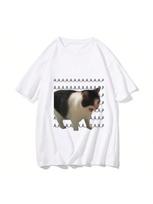 Sad Crying Cat Printed Women Men Casual T-Shirt Summer Harajuku T Shirts Casual Fashion Tees Clothes Short Sleeve S įvairiaspalvis