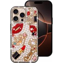 Stick drill for iphone16 pro max mobile phone case 15 rhinestone 14 flower 17 lip perfume bottle protective case iphone 11 balta