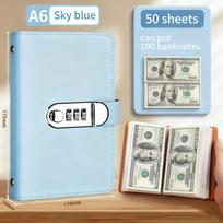 Envelope Challenge Budget Binder - Loose-Leaf Savings Binder with Cash Envelopes, Complete Money Organizer System mėlyna