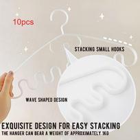 10pcs Wave-Shaped Clothes Hanger, Garment Rack, Drying Rack, Laundry Storage and Organizer