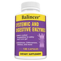 Serrapeptase Dietary Supplement, With Nattokinase, Protease, 120 Capsules Per Bottle 120 Capsules