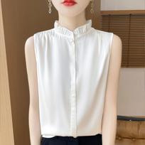 Fashionable Temperament Lace French Satin Sleeveless Fungus Shirt Base Vest Summer Top M balta