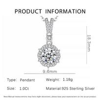 Sterling Silver Moissanite Flower Bud Pendant Necklace - Light Luxury, Versatile for Women 925 Silver