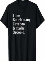 Cavapoo Linksmas Šunų Savininkas Bourbono Viskio Mėgėjas Dovana Vyriški T-shirt S įvairiaspalvis
