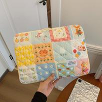 Large Capacity Tablet Protective Case Puffy Computer Storage Bag Tablet Sleeve Bag  School 14inch-grid