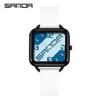 Sanda Student Waterproof Quartz Watch - Vibrant Square Design for Boys & Girls in Junior & Senior High School