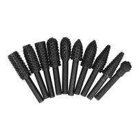 10PCS Black Rotary Burr Set Compact Engraving Tool Multifunctional Grinding Head