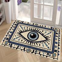 1pc Evil Eye Area Door Mat Tribal Style Rugs Floor Mat for Doormat Entrance Bedroom Polyester Floor Mat Retro Home Decoration 40cm x 60cm