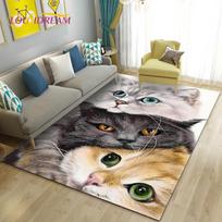 3D Cartoon Cute Cat Area Rug,Carpet Rug for Living Room Bedroom Sofa Doormat Kitchen Decoration,Kid Play Game Non-slip Floor Mat 40x60cm