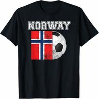 NORWAY Flag - Soccer Futbol Football T-Shirt S įvairiaspalvis