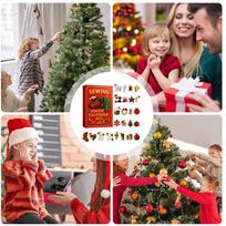 Sewing Advent Calendar 2025, 24-Day Christmas Countdown Surprise Box, 2D Acrylic Festive Hanging Decoration raudona