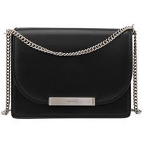 Calvin Klein Genuine leather elegant commuter flip chain shoulder cow leather crossbody bag women's space black UB1-space black juoda