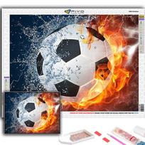 Deimantinė tapyba Ugnies ir vandens futbolo siuvinėjimas kryželiu Kalnų krištolinio akmens namų dekoras Full Round 20X30CM