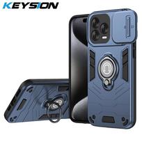 KEYSION Atsparus smūgiams dėklas ZTE Blade V70 Vita, silikonas+PC, slankiojantis kameros apsaugos žiedas, stovas, telefono dangtelis, skirtas Blade V70 Dizainui for Blade V70 Vita mėlyna
