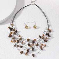 Bohemian Crystal Necklace - Irregular Stone Choker for Women One size