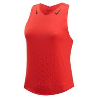 Nike Aeroswift Dri-FIT ADV Comfortable Breathable Quick-Dry V-Neck Solid Color Sports Tank Top Women Tops Light-Red Dark-Red Black FN2505-696 M