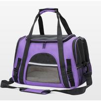 Nešiojama Sulankstoma Naminių Gyvūnų Nešyklė Kuprinė – Kvėpuojanti Rankinė Katėms ir Šunims Small with Cushion (44*25*28cm) violetinė