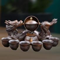 Semi Automatic Tea Pot Rotating Gaiwan Gift Unique Heat Resistant Dragon Shape Drinkware Chinese