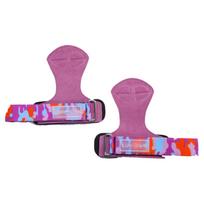 2PCS Weight Lifting Wrist Straps for Women Strong Grip Pull Ups Deadlift Strap Weight Lifting Grips Heart Shaped Pattern S