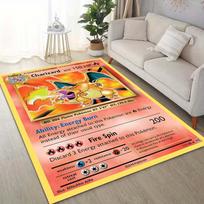 15 dydžių Pokémon kortelių Charizard spausdintas kilimas svetainei, miegamajam, vaikų kambariui, namų dekoravimui, zoninis kilimas, sofos, rūbinės kilimėlis 40x60cm (16x24in)