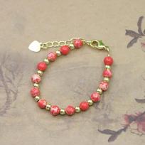 Lovely Fashion Natural Stone Bead Bracelet Baby Girls Lobster Clasp Accessories Girls Yoga Christmas Wedding Gift Jewelry Charm 4inch 10cm