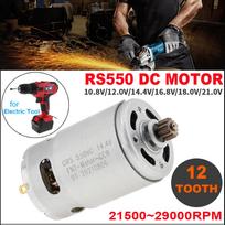 RS550 12 dantų nuolatinės srovės variklis 10,8–25 V 21500–29000 RPM Dviejų greičių elektrinis grąžtas / atsuktuvas 10.8V