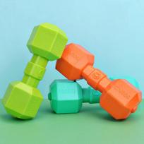 TPR Dumbbell Dog Toy Pet Nibbling Training Squeaky Toy for Playing and Interacting with Dogs Puppy Grinding Teeth Cleaning Stick Random color(1pc)
