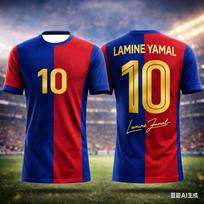 2026 New Lamine Yamal 3D Printed Football Fan Jersey Sports T Shirt Breathable Quick Dry for Summer Outdoor Wear S