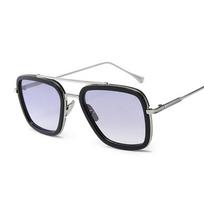 Steampunk Black Sunglasses Man/Woman Mirrored Designer Eyewear Retro Blue Lens Sun Eyewear Female UV Protection 400