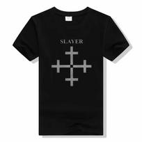 Metalinės juostos T-shirt Slayer Spausdintas Madingas Gatvės stiliaus Marškinėliai su apvalia kaklo iškirpte Trumpomis rankovėmis Medvilniniai Rock viršutiniai drabužiai Aukštos kokybės Unisex M