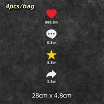 4pcs/bag Lovely Heart Design Car Sticker Love Heart Sticker  Personal Style Enhancement style2
