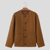 Korean Style Men's Solid Well Fitting Jackets Autumn Winter Casual Streetwear Long Sleeved Jackets Coats S-5XLTops 2026 S ruda