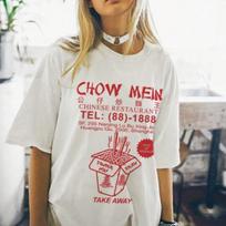 Chow Mein Noodle Wounisex Vintage Streetwear T-Shirt Cute Chinese Food T Shirt Oversized Graphic Tees Unisex Summer Grunge Clothes S įvairiaspalvis