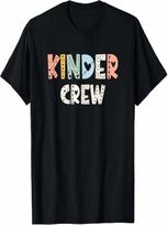 Kindergarten Teacher Kinder Crew Squad Team Preschool T-Shirt S įvairiaspalvis