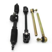 Go Kart Front Steering Wheel Assembly 445mm Gear Rack Pinion Adjustable Shaft Tie Rod Kit For Go Cart Golf UTV Buggy ATV