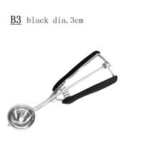 Portioner Cutter Dough Meatball Mash Ice Cream Scoop Ice Ball Digger Ice Ball  Spoon Kitchen Tool black dia.3cm