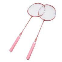 Badminton Set Iron Alloy Increased Area Shock Absorption Lightweight Badminton Racket Set for Beginner Children Adults