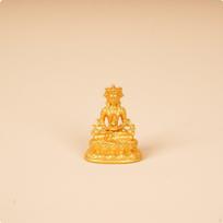 Miniature Golden Buddha Statue Palm Size Small Portable Buddhist Figurine Feng Shui PocketSized