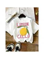 Fresh And Artistic Lemon Illustration Wounisex's Y2k Casual Printed Round Neck Short Sleeved Fashionable T-Shirt S įvairiaspalvis
