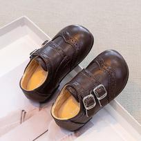 2026 Kids' Soft Sole Velcro Princess Leather Shoes - Versatile British Style for Boys and Girls 22 ruda