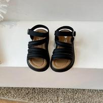 Roman Soft Sole Velcro Sandals - Girls' Open Toe Summer Sandals 23 juoda