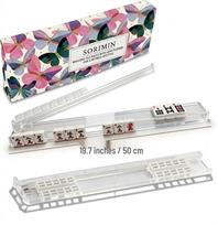 19.7  Transparent Mahjong Tile Push Ruler & Organizer